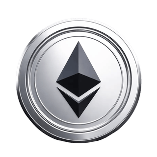 Plūduriuojantis grafinis elementas, rodantis Ethereum (ETH) monetą